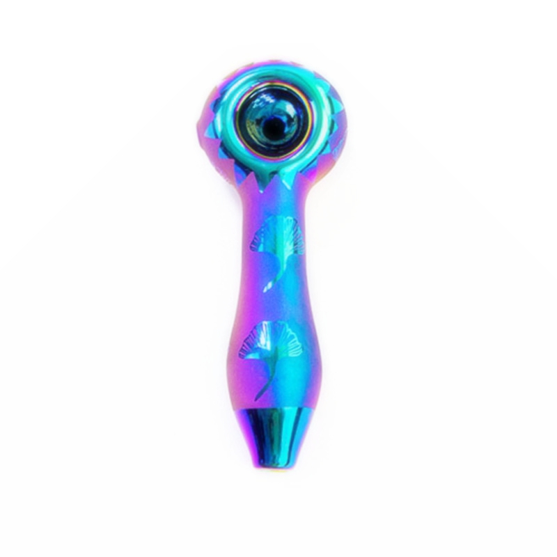 Cool Coloré Plus Motif Tuyaux En Verre Épais Conception Portable Cuillère Bol Sèche Herb Filtre À Tabac Bong Pipe À Main À La Main Huile Rigs Fumer Porte-Cigarette