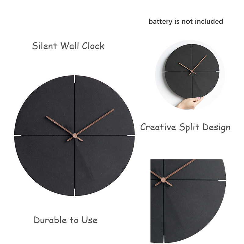 Wall Clocks 1 Stücke Holz Wanduhr Nordic Minimalistischen Wohnzimmer Küche Persönlichkeit Haushalt Schwarz Mute Wanduhr Home Dekoration 220909