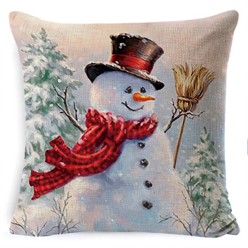 designer pillowcase Christmas Pillow Cover Elk Home European Linen Sofa Covers Pillows Cover Festive Party Cushion