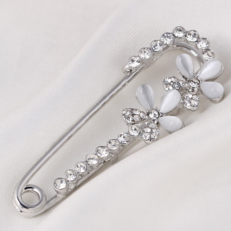 Cristal fleur Corsage broche broche mode femmes cristal écharpe boucle broches bijoux cadeau