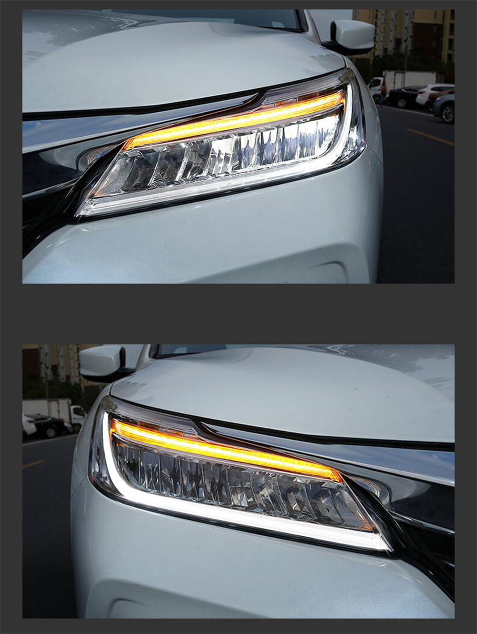 Feux de voiture pour Accord 9.5th 2015 – 2018, mise à niveau LED, phares à ailes en cristal, démarrage de l'animation, Kit d'accessoires de lampe dynamique DRL