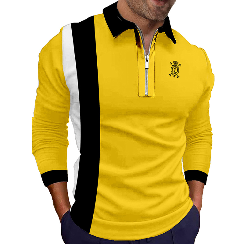 Hommes Polos Chemises Marque De Mode 5 Styles Sport et Loisirs À Manches Longues Chemise À Fermeture Éclair Polo Homme polos para hombre 220908