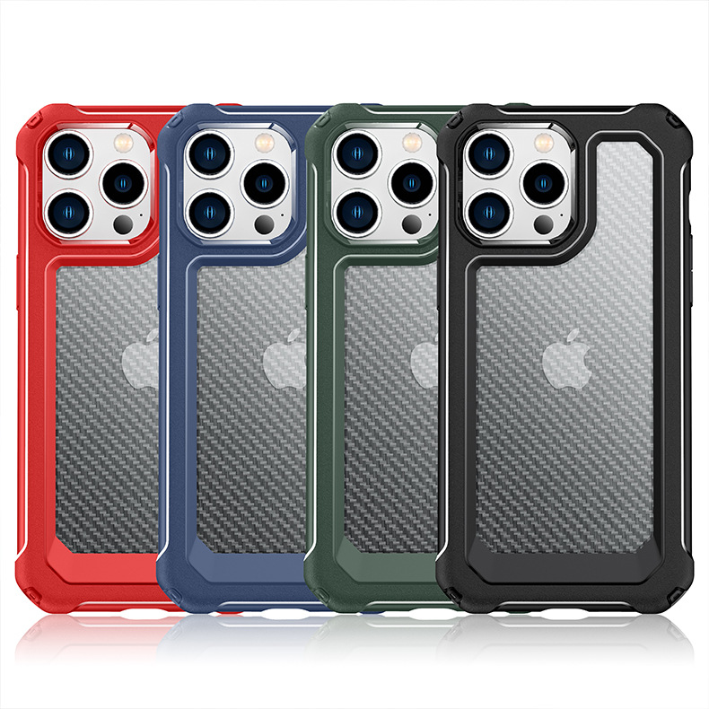 Carbon Fiber Shockproof Phone Case Military Grade Drop Protection Cover for iPhone 15 14 13 Pro Max 12 Mini 11 XS XR X 6 7 8 Plus