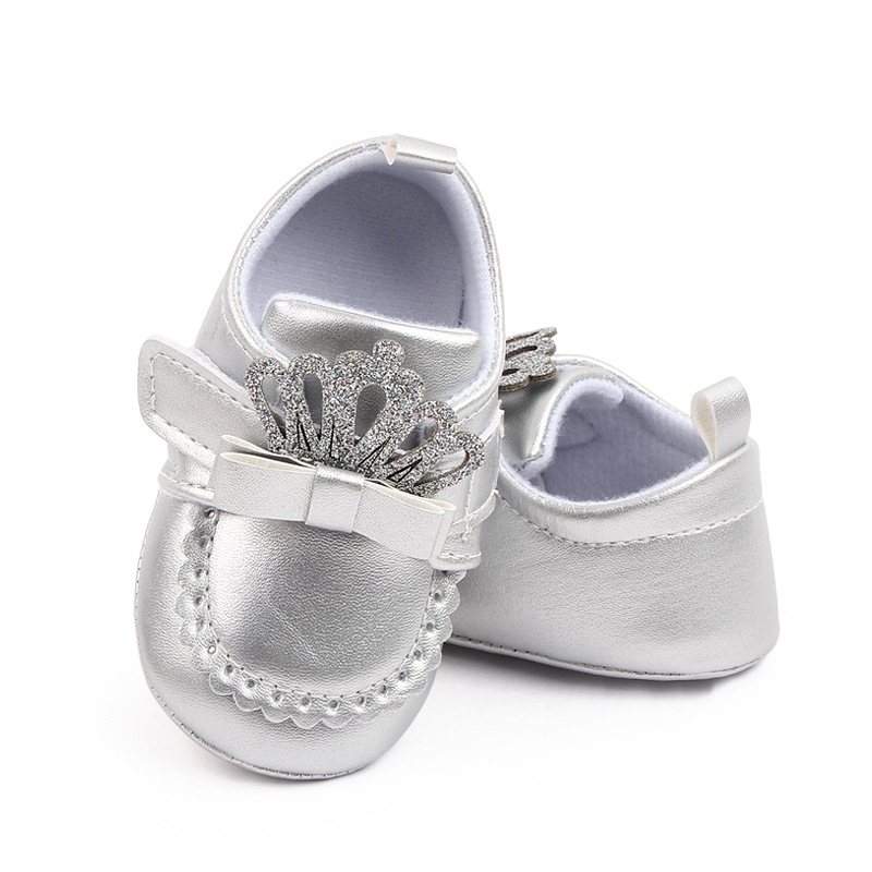 Nouveau-n￩ les premiers promeneurs chaussures b￩b￩ b￩b￩ pour tout-petit princesse bottines de la couronne chaussures de chaussures de filles pr￩walkers