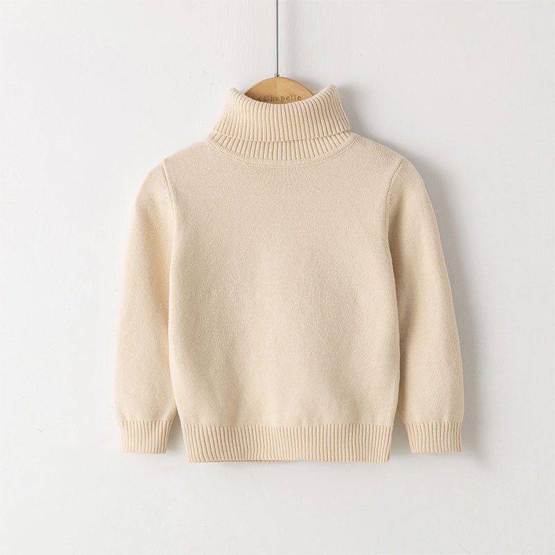 Pullover Baby Girls Boys Sweaters Autumn Winter Cotton Sweater Jumper Knitted Pullover Turtleneck Warm Outerwear Kids Knit Sweater 220909