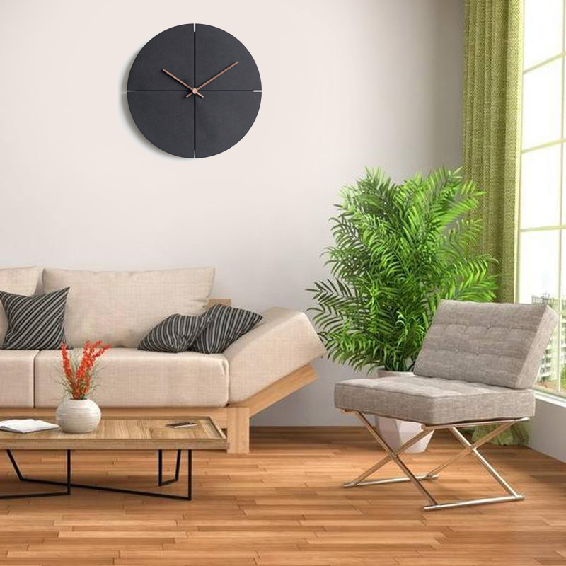 Wall Clocks 1 Stücke Holz Wanduhr Nordic Minimalistischen Wohnzimmer Küche Persönlichkeit Haushalt Schwarz Mute Wanduhr Home Dekoration 220909