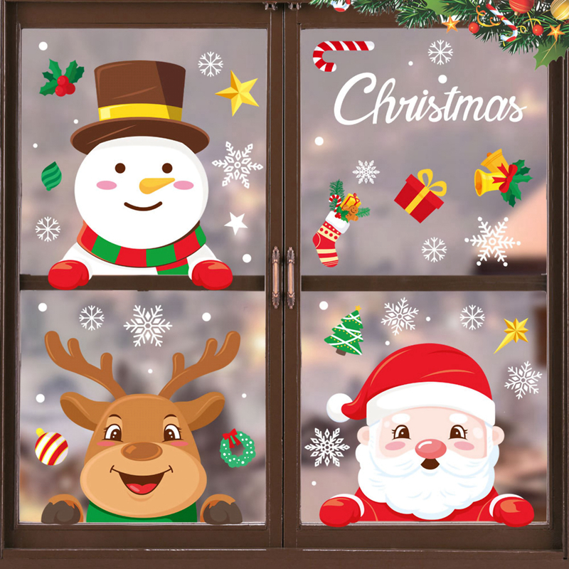 Altri articoli feste eventi Adesivi finestre giocattolo di Natale Babbo Natale Decorazioni allegre l'ornamento domestico Regalo di Natale Navidad 220908