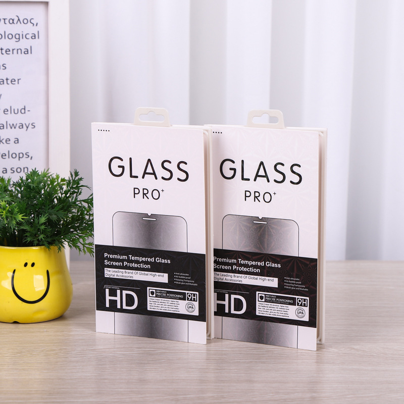 Luxo Caixa de embalagem de papel de pacote de varejo vazio para x 8 7 6s Plus Samsung S7 Edge S8 Caixa de protetor de tela de vidro temperado