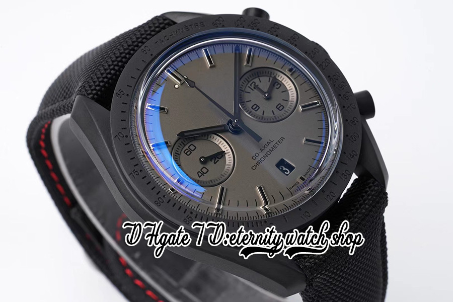BBT Dark Side Moon bt311 92 44 51 01 005 Mens Watch 9300 Chronograph Automatic Black Dial Stick Markers Stainless Case Leather Str287w