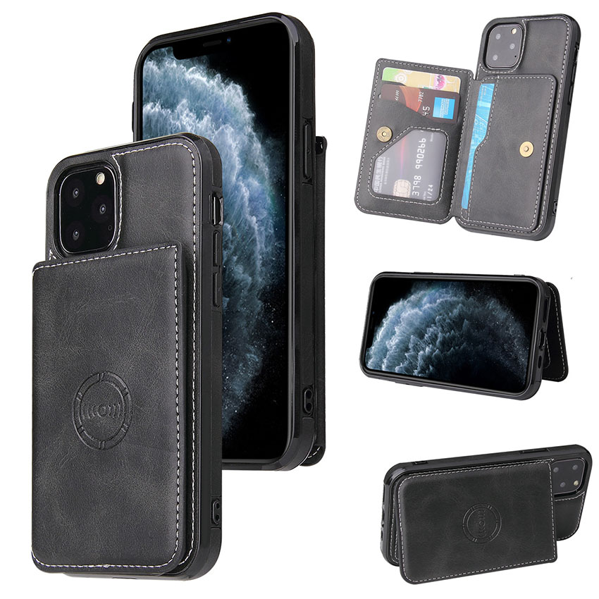 Para iPhone Casels Casels Casels Wallet Slot Leather Ipohne14 Tampa da bolsa de cartão traseira 14 13 12 11 Pro Max XR XS 8 7 Plus