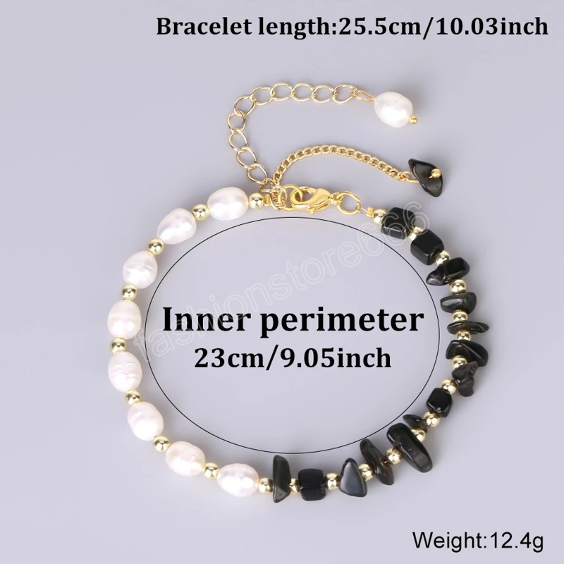 Bracelet en pierre de cristal ￠ puce naturelle pour les femmes Bracelets ￩l￩gants en eau douce ￠ la mode