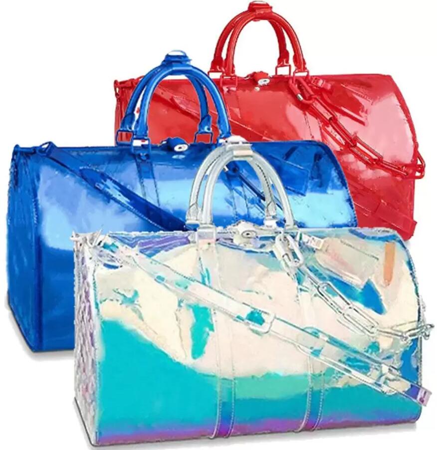 Topp mode män duffel väskor kvinnor reser duffelväska brunt blomma bagage stor kapacitet sporthandväskor designers tote236l