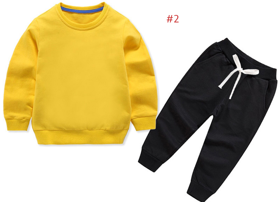 ensembles de vêtements pour bébés vêtements pour enfants enfants col rond deux pièces pantalons à manches longues imprimé classique haut de gamme 2-8 ans vêtements de sport de printemps et d'automne