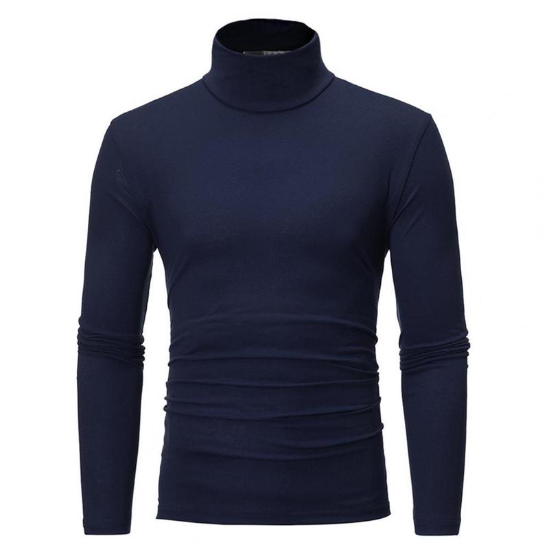 Men s tröjor toppar stickad pullover longsleeve turtleneck män mjuk stretchig skjorta för höstvinter 220908