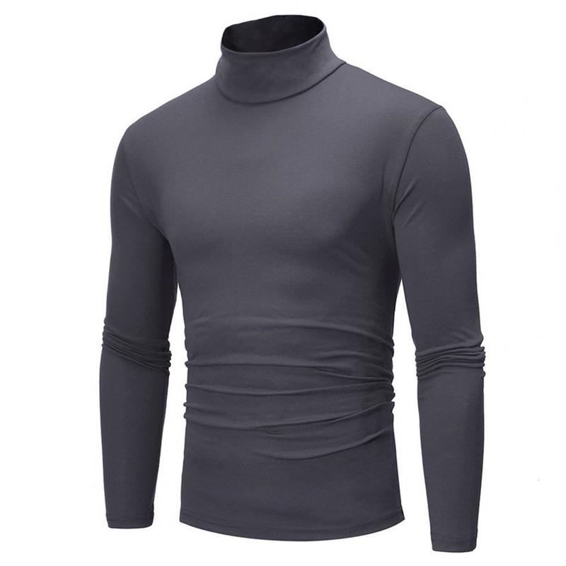 Men s tröjor toppar stickad pullover longsleeve turtleneck män mjuk stretchig skjorta för höstvinter 220908