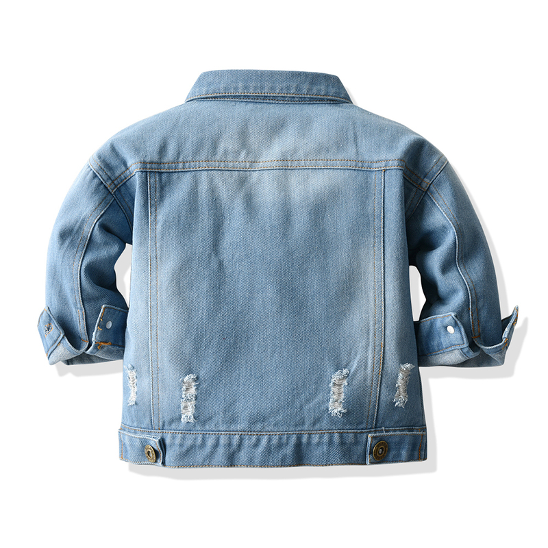 Vestes haut et automne hiver enfants filles garçons hauts vêtements Denim trou manches longues petit enfant tenues enfants manteau chaud 220909