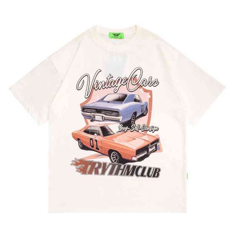 Men's T-Shirts Kaus Pria Jalanan Hip-Hop Tiddesec 2022 Kaus Cetak Mobil Huruf Musim Semi Musim Panas Atasan Kaus Grafis Katun Pria dan Wanita T220909