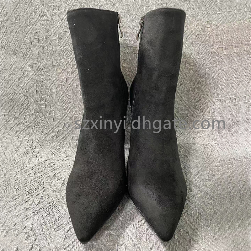 Premium-Qualität Mode Frauen Wildleder mit hohen Stiefeln für Frauen schwarze High Heels EU35-45