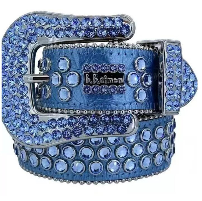 Top Designer Bb Belt Simon Belts for Men Women Shiny diamond belt Black on Black Blue white multicolour with bling rhinestones as 246c