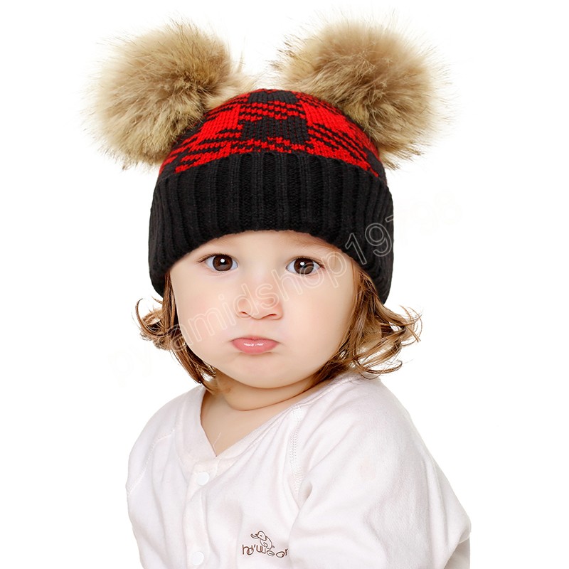 Hiver bébé chapeau chaud tricoté mignon pompon doux nouveau-né garçon fille Bonnet enfant en bas âge casquette chaude chapeaux de noël