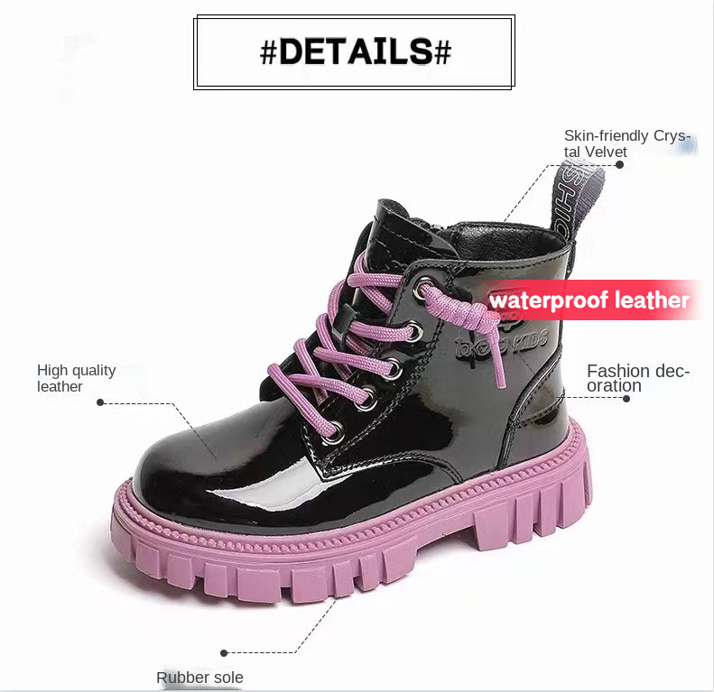 Boots Fashion Kids for Girls Style British Child Toddler Girl Combat Warm Roofbroof Boys High 115 Year 220909