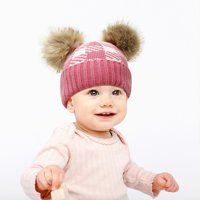 Hiver bébé chapeau chaud tricoté mignon pompon doux nouveau-né garçon fille Bonnet enfant en bas âge casquette chaude chapeaux de noël