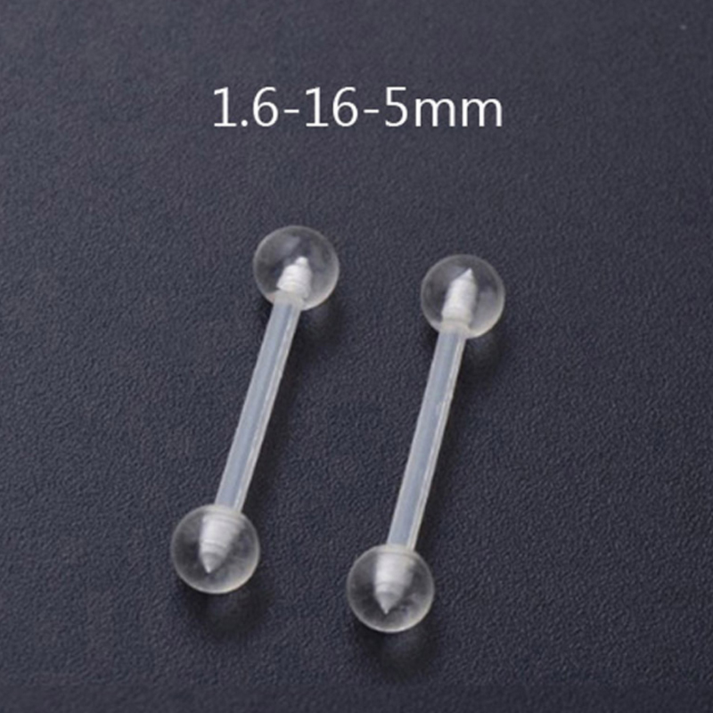 Acrylic Clear Body Piercing Jewelry Retainers Flexible Bioflex 14G 16G 20G Navel Belly Button Ring Lip Labret Piercings Retainer