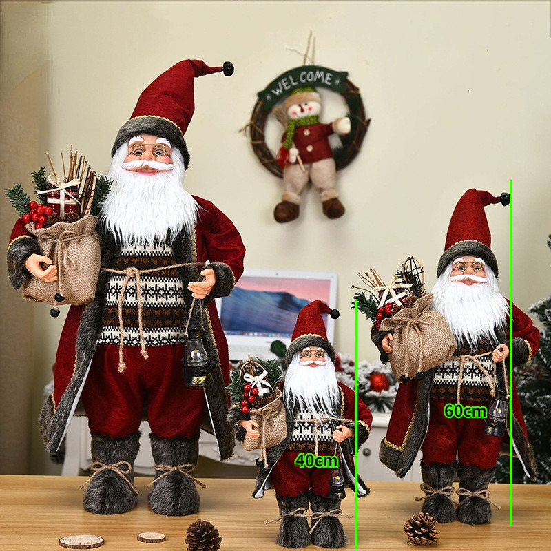 Kerstdecoraties 6040 cm Big Santa Claus Doll Christmas Tree Decorations for Home Wedding Party Supplies Children Year Xmas Gift Navidad 220921