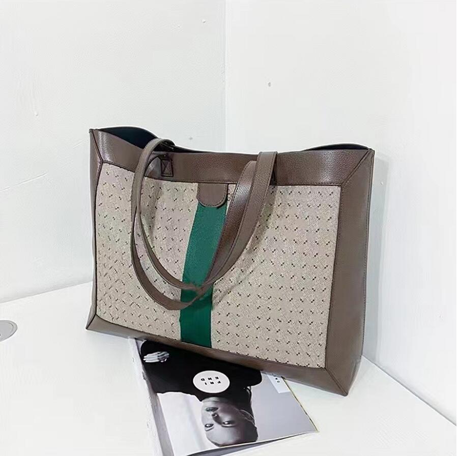 Impresión clásica Bolsas de compras Totes Cuero Gran capacidad Mujeres Comercio Bolsos Moda Ocio Diseñador Mujeres Bolso de hombro Bolso Cartera