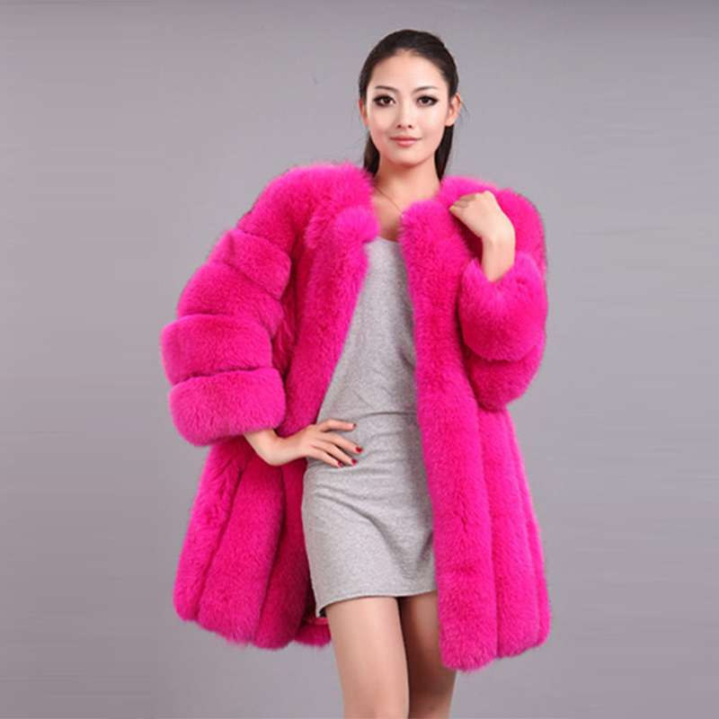 FURE DOMOWE FUAX HJQJLJLS Winter Fashion Woman Kobiet długi płaszcz Kobiet Fuzzy Grube Puszysta Sztuczna kurtka 220912