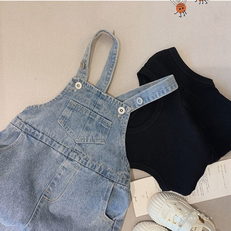 Tahsiller Bahar Sonbahar Erkek Kadın Bebek All-Match Sıradan kot pantolon açık renkli denim tulum moda bebek gardırop tek ürün pantolon 220909