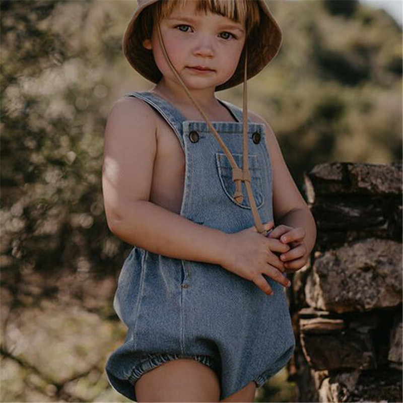 Overaller Enkelibb TSF Brand Kids Overall f￶r Four Seasons Soft Denim Fabric Children Boys and Girls Strap Jumpsuits Ankomst Kid 220909