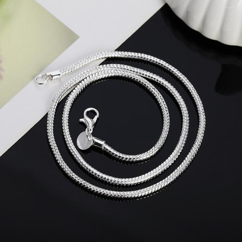 Pendant Necklaces Charms 1MM 2MM 3MM Solid Snake Chain 925 Stamped Silver Necklace For Men Women Fashion Party Wedding Jewelry Gifts 2730