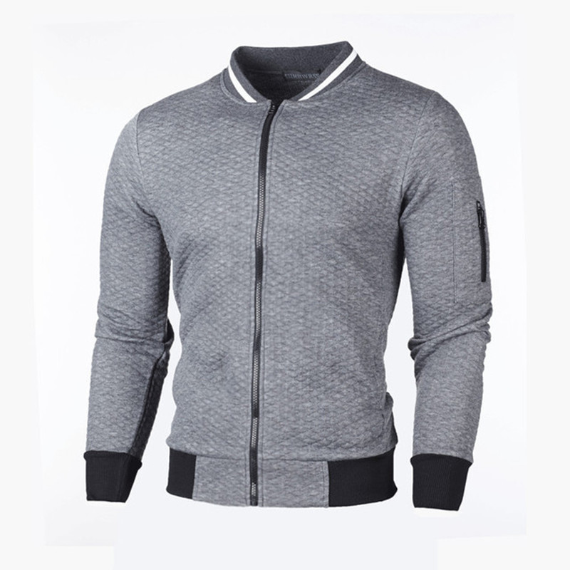 メンズセーターメンズスタンドカラージャケット秋のジッパーロングスリーブストリートファッションメンズカジュアルブラックレッドグレーの白い厚い衣類220912