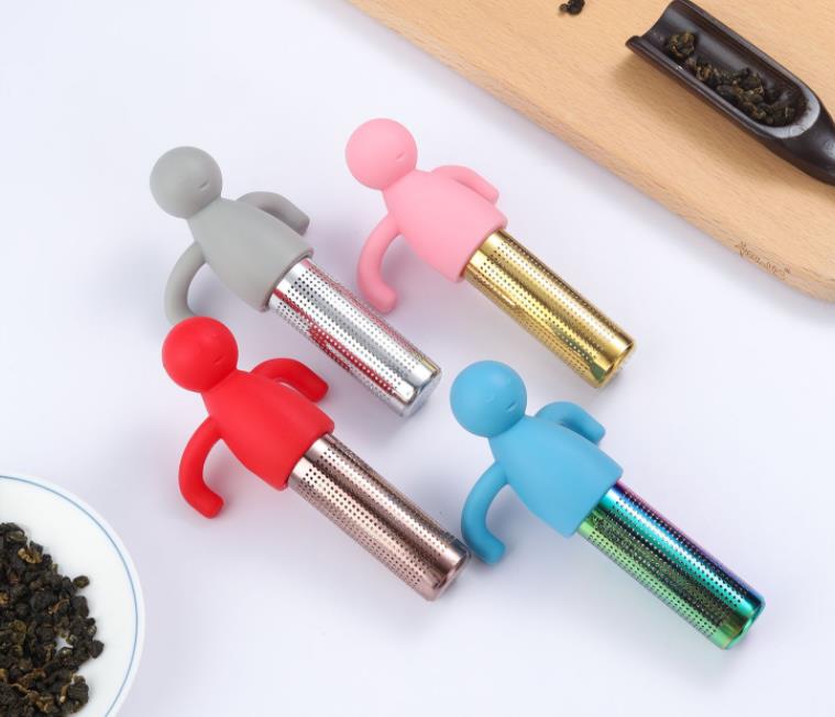 Cute Tea Infuser Strainer Ball Stainless Steel Extra Fine Mesh Tea Steeper Filter for Cup Mug Silicone Handle SN6780