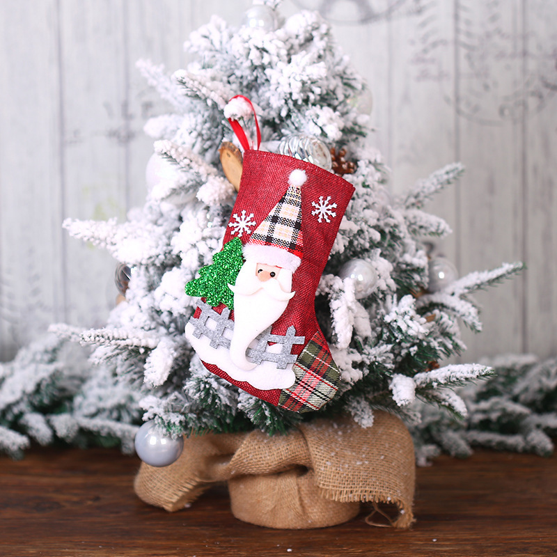 Weihnachtsdekorationen Jahr Strumpf Sack Weihnachtsgeschenk Süßigkeiten Tasche Noel für Zuhause Navidad Sockenbaum Dekor 220912