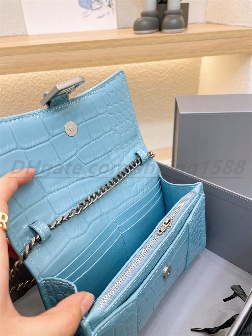 Bolsa de mão de designer de luxo de qualidade Bolsa de ombro bolsa transversal Jacaré Mochila meia lua letras Bolsa de compras Fecho de zíper Bolso de crocodilo Bolsa feminina