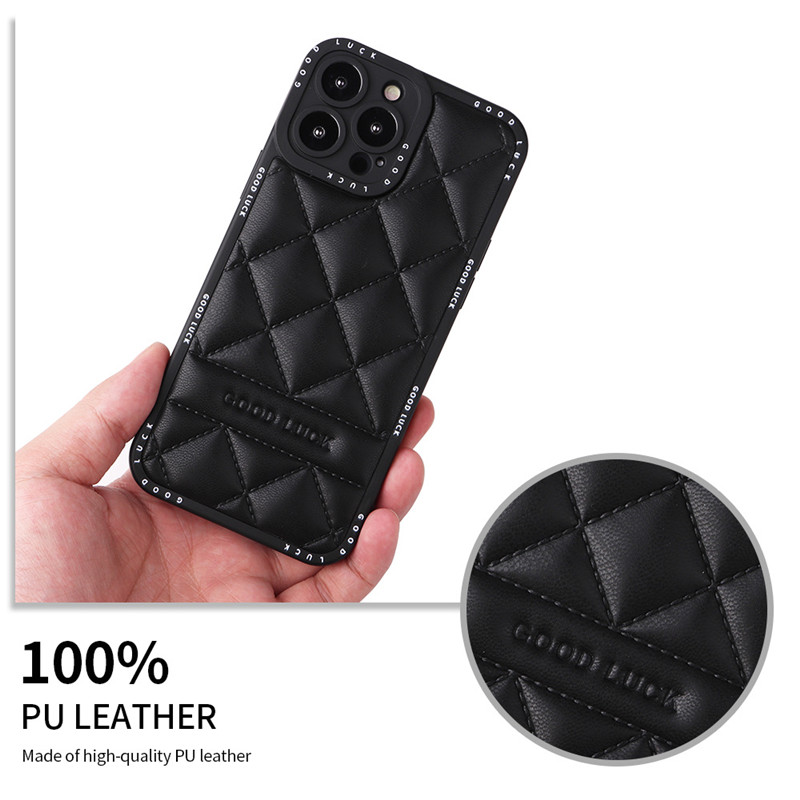 3D -Diamant -Telefonhüllen für iPhone 11 12 13/Pro/Max/Promax Schockfeste Luxus -Leder -Rückdecke
