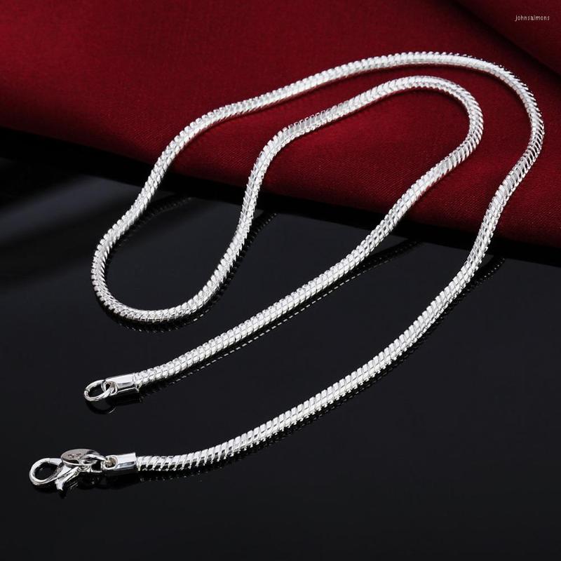Anhänger Halsketten Charme 1mm 2mm 3 mm feste Schlangenkette 925 Stempelte Silber Halskette für Männer Frauen Fashion Party Hochzeit Schmuck Geschenke 2730