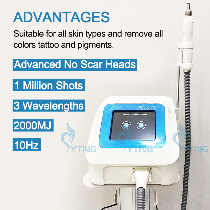Macchina laser rimozione del tatuaggio picosecondo portatile q commutata nd yag laser pico rimozione del pigmento spot scuro acne spilat attrezzatura