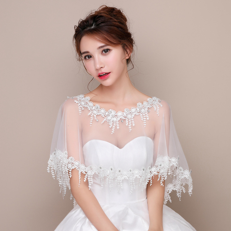 Wraps style bride shawl fashion lace diamond wraps Jackets wedding dress accessories