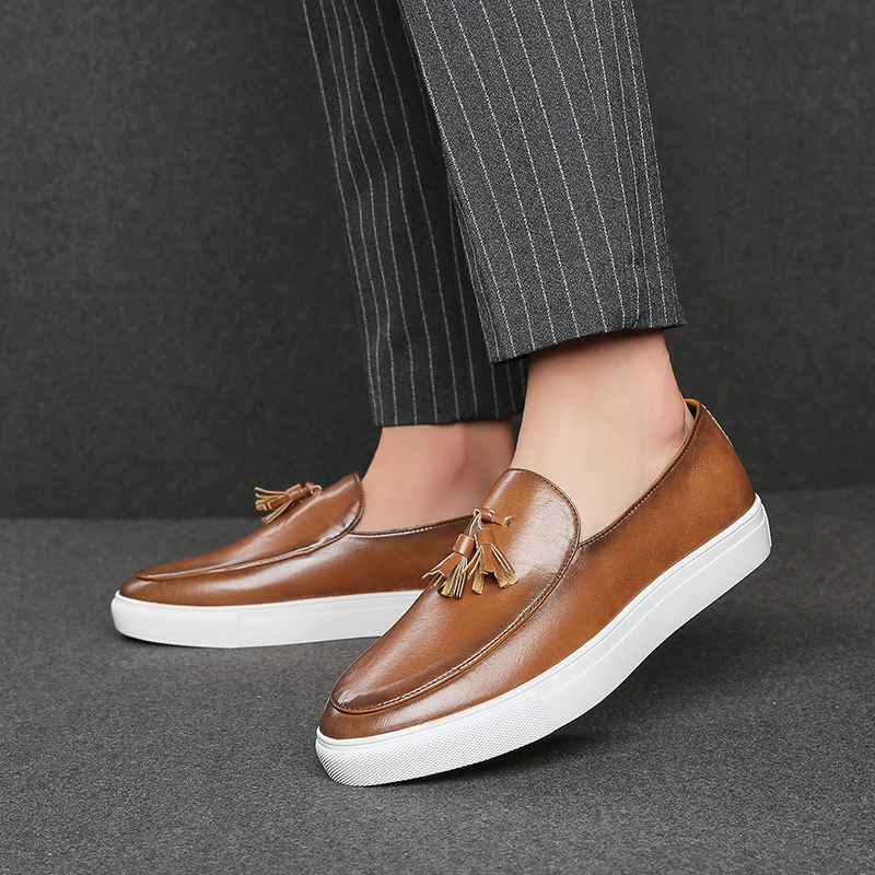Dress Shoes Italy Men Casual Summer Leather Loafers Office For Driving Moccasins Comfortable Slip on Party Fashion 220912