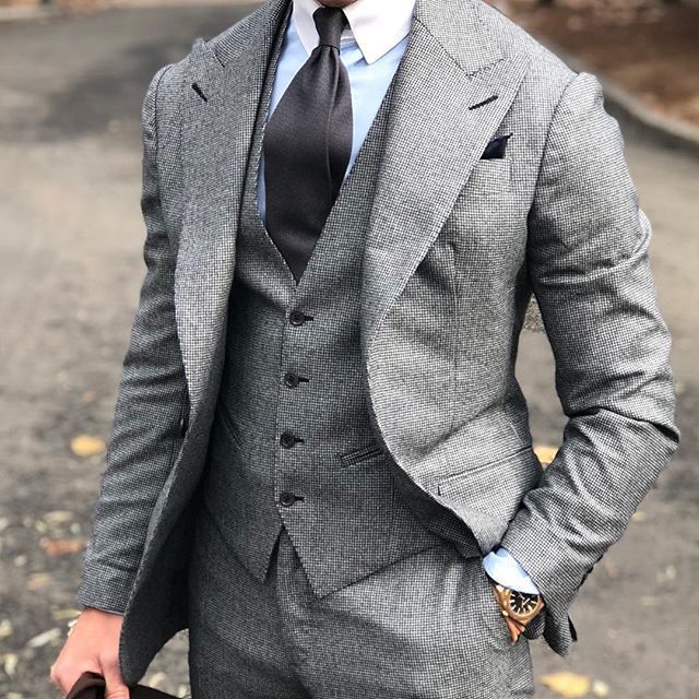 Herrenanzüge, Blazer, Herbst, hellweinrot, Tweed-Blazer-Sets für Männer, formelle Herrenanzüge, 3-teilig, Bräutigam-Hochzeitsanzug-Sets für Männer mit Weste und Hose 220909