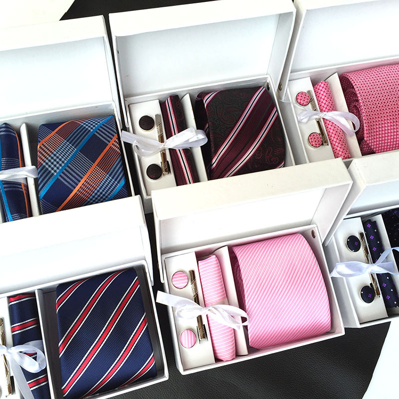 EXSAFA Business Anzug Krawatte K Square Schal Krawatte Clip Manschettenkn￶pfe Jacquard Craft Arrow Typ Polyester Garnl￤nge 146 cm Breite 8cm Unterst￼tzung OEM ODM