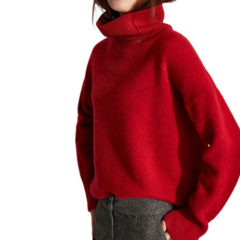 女性のセーター2022秋と冬のカシミアタートルネックニットインナープルオーバーセーター女性ズ