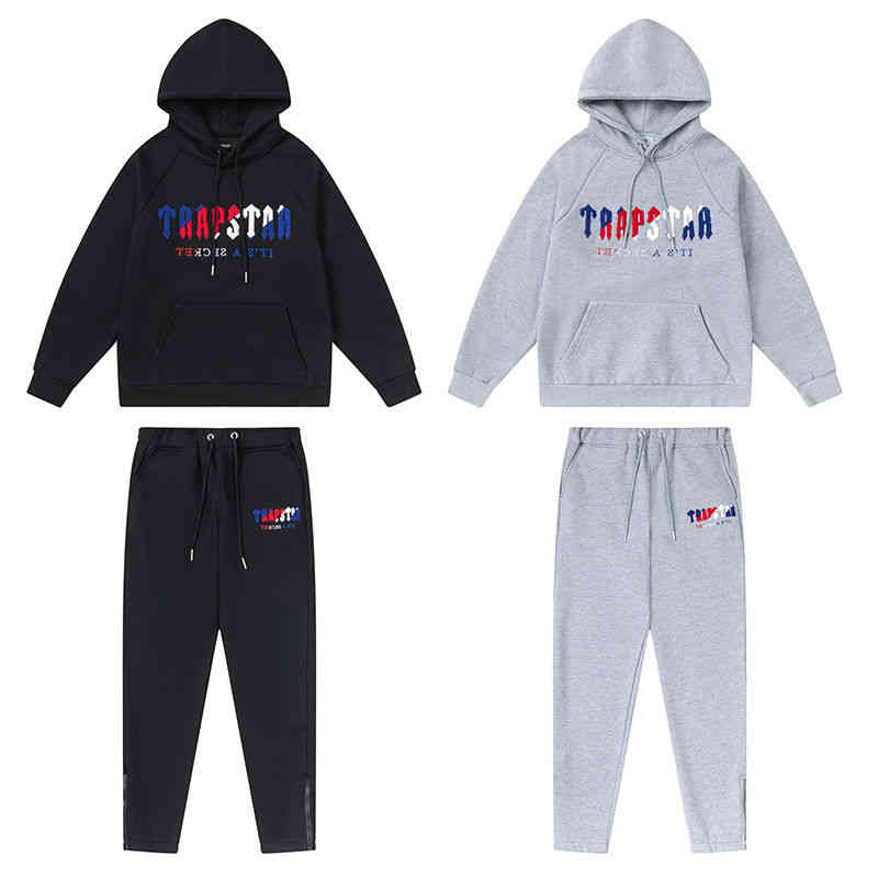 Hoodies Trapstar European and American Street Fashion Br Towel Embroidered with Ins Men's Women's Loose Sports Leisure Set Plush