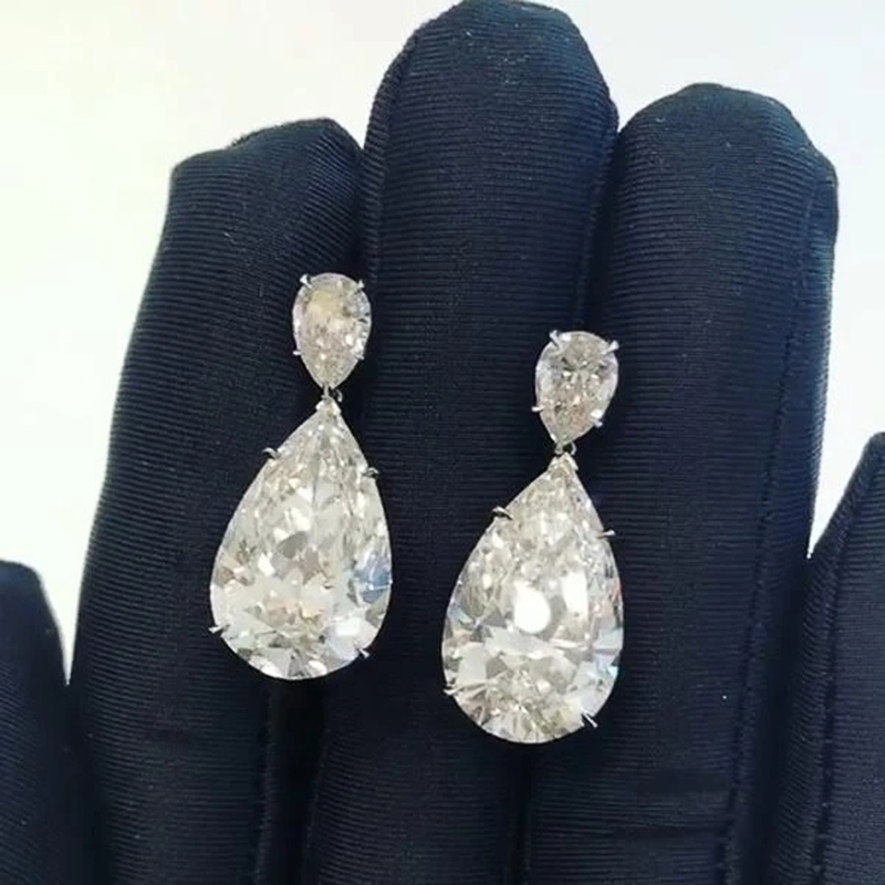 Boucles d'oreilles pendantes élégantes pour femmes boucles d'oreilles de mariage de mariée de luxe en cristal de zircone cubique