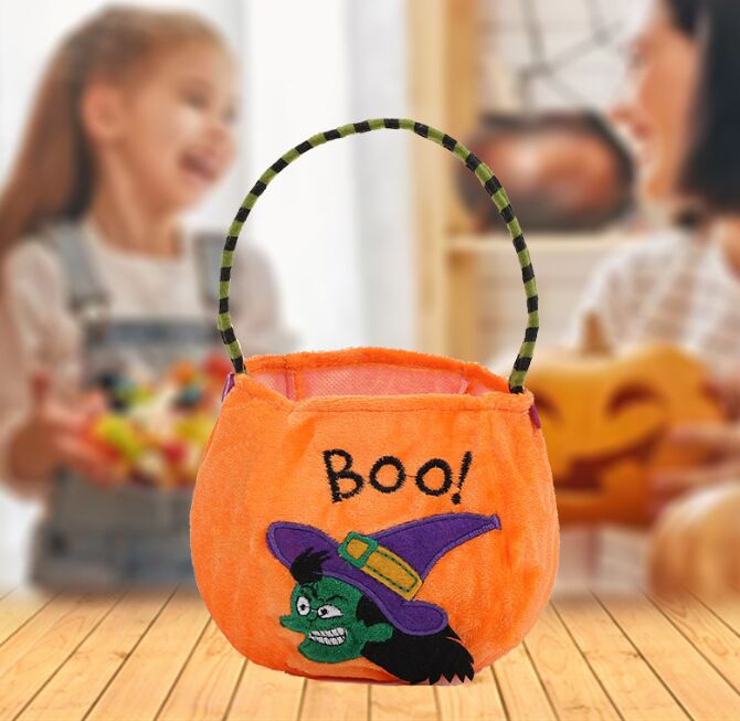 Decorações de Halloween Hapéu redondo bolsa de bolsa de doces de doces infantil Preço de fábrica de bolsas de abóbora