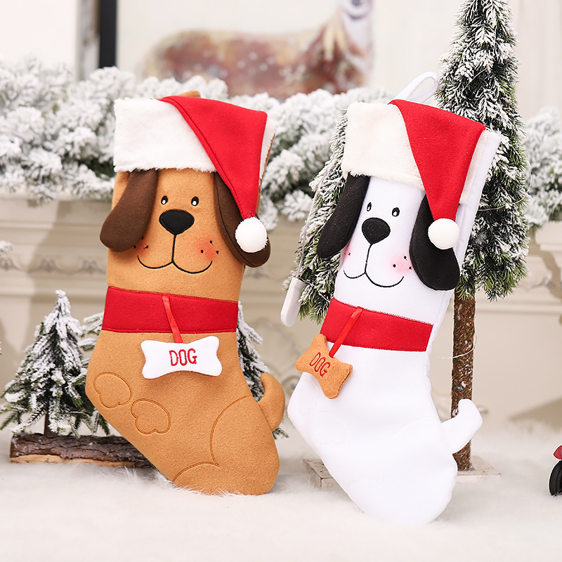 Christmas Decorations Stockings Santa Sacks for Home Candy Bag Hanging Xmas Tree Ornament Noel Presents Year 2023 L220912