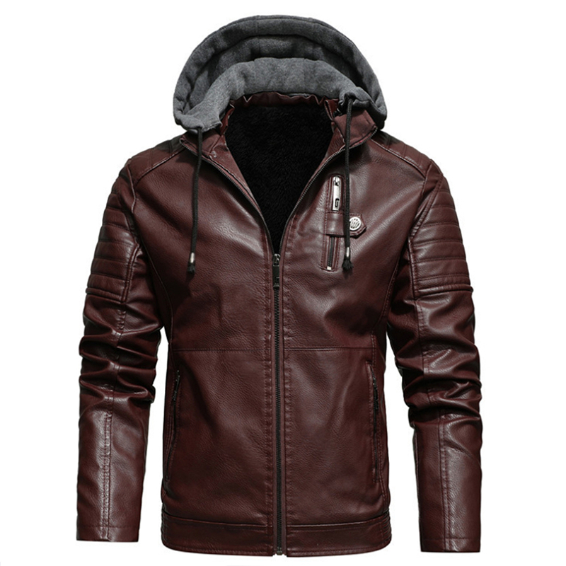 Pelle da uomo in ecopelle fodera in pile da uomo giacche in pelle PU cappotti con cappuccio autunno inverno giacca da motociclista casual uomo giacca a vento giacche da motociclista 220909